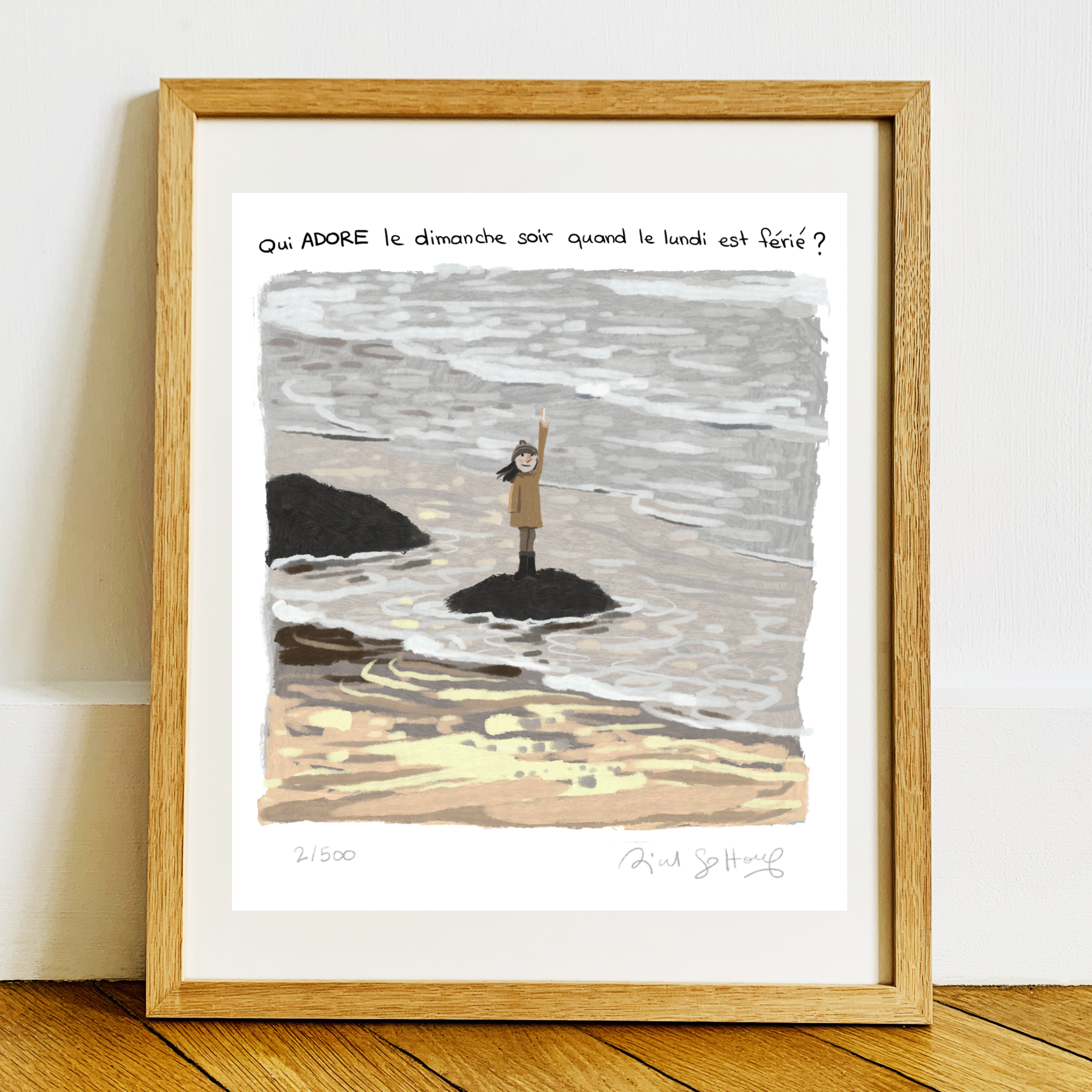 <strong>LES CAHIERS D'ESTHER</strong> <br> "Le Lundi férié" <br> <font color="red">Tirage numéroté et signé par Riad Sattouf </font>