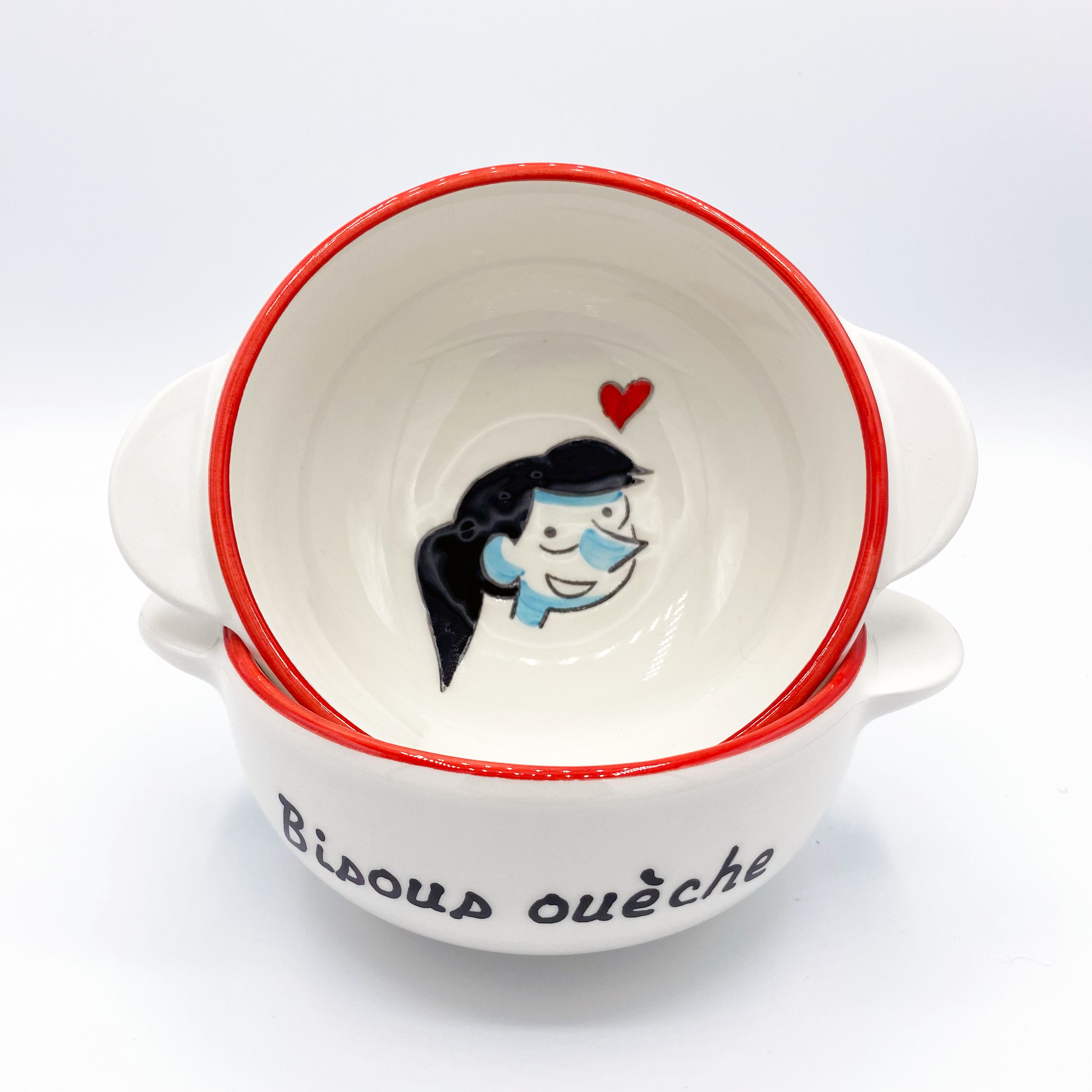 <strong>Bol stylé collector </strong><br> "Bisous ouèche"