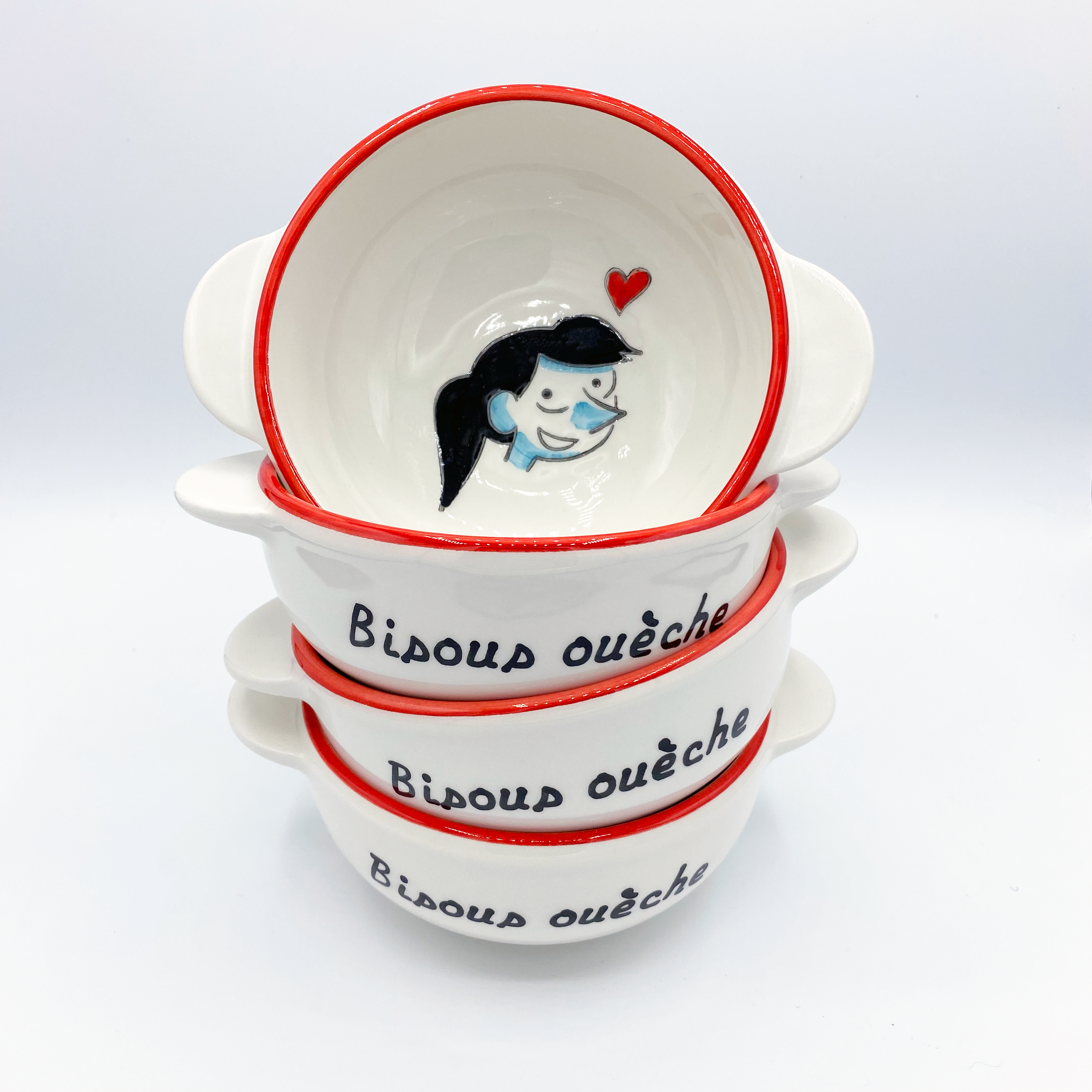 <strong>Bol stylé collector </strong><br> "Bisous ouèche"
